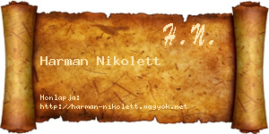 Harman Nikolett névjegykártya